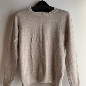 Washable Forever Scallop Crew-Neck Sweater